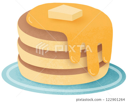 Cute Hand Drawn triple three layers pancake 122901264