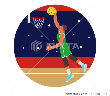 Basketball player dunking 122901364