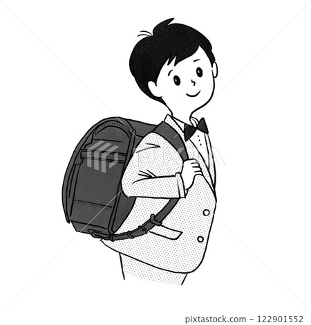 Elementary school boy carrying a school bag 122901552
