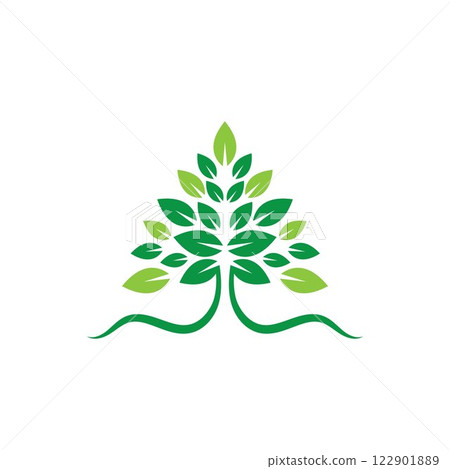 leaf tree logo icon vector concept design 122901889
