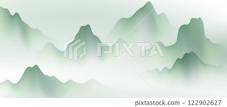 Modern design vector illustration of beautiful Chinese ink landscape painting. 122902627