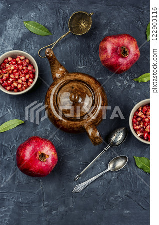 Fruit tea with pomegranate. Fruit tea with pomegranate. 122903116