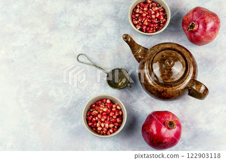 Fruit tea with pomegranate. Fruit tea with pomegranate. 122903118