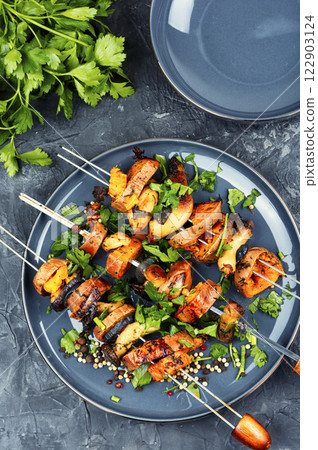 Roasted Vegan skewers. 122903124