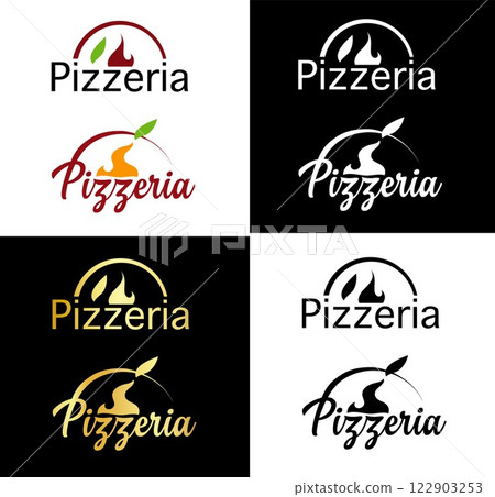 Pizzeria logo design set. vector illustration Pizzeria logo design set. vector illustration 122903253