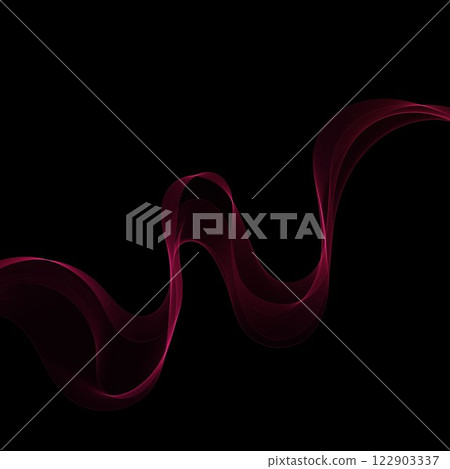 Vector abstract red wave. Design element on a dark background. Eps 10 122903337