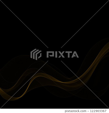 Gold wave on a black background. Abstract vector pattern. Eps 10 122903367