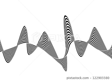 Abstract black and white wave. Template, layout, banner. Eps 10 122903380