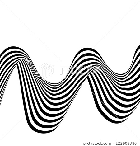 Abstract stripes of black and white waves. Background of wave lines of optical art. Eps 10 Abstract stripes of black and white waves. Background of wave lines of optical art. Eps 10 122903386