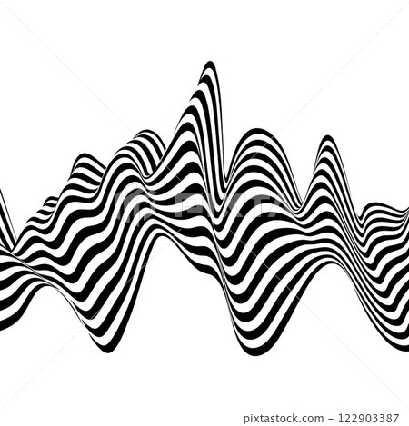 Abstract black and white wave background. Eps 10 122903387