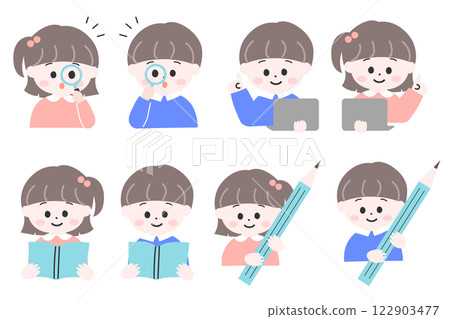 兒童學習插圖集幼兒教育資訊教育小學 122903477