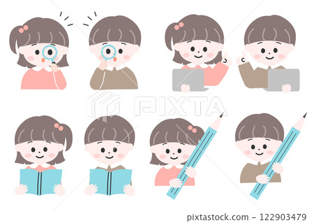 兒童學習插圖集幼兒教育資訊教育小學 122903479