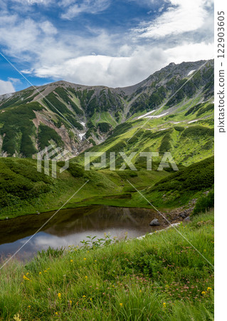 立山阿爾卑斯山脈路線的壯麗景色 122903605