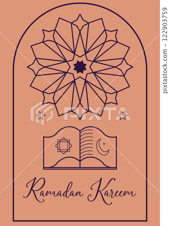 Ramadan Kareem Line Art Design 122903759
