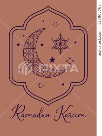 Ramadan Kareem Line Art Design 122903763