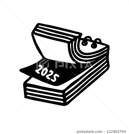 Doodle calendar schedule icon hand drawn with black line in freehand style 122903784