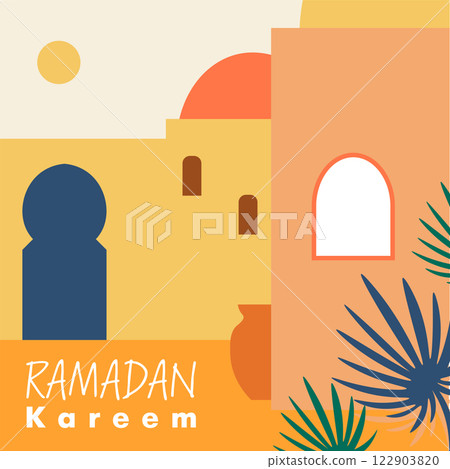Vibrant Islamic Architectural Design vector 122903820
