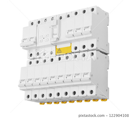 Automatic circuit breakers, isolated on a white background 122904108