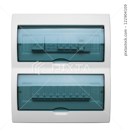 Automatic circuit breakers, isolated on a white background Automatic circuit breakers, isolated on a white background 122904109