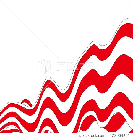 Abstract striped wave illusion. Vector design element. Red and white lines. Eps 10 122904205