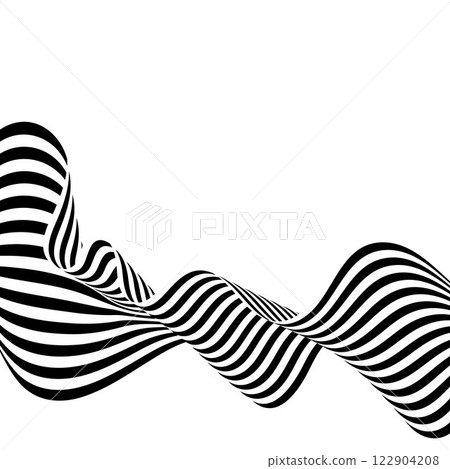 Abstract wave background, black and white wavy stripes or lines design. Eps 10 122904208