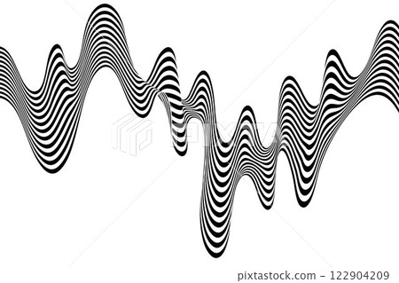 Black and white curved line stripe moving wave abstract background. Eps 10 122904209