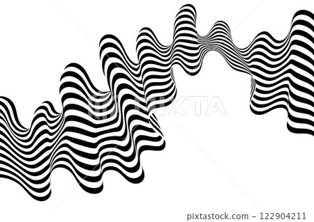 Wave design black and white. Seamless striped pattern. Vector illustration. Zebra lines. Eps 10 122904211