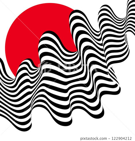 Abstract black and white wave on a background of RED circles. Eps 10 Abstract black and white wave on a background of RED circles. Eps 10 122904212