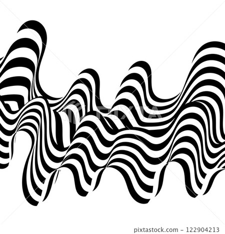 Optical art abstract background waves design black and white. Eps 10 Optical art abstract background waves design black and white. Eps 10 122904213