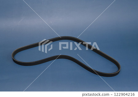 timing belt on a blue background. close-up  122904216