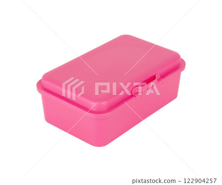 Plastic lunch box isolated on white Plastic lunch box isolated on white 122904257