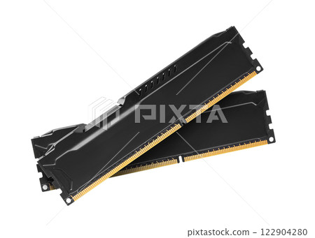 DDR RAM memory module on white 122904280