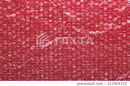 Red bubble wrap packing texture 122904332
