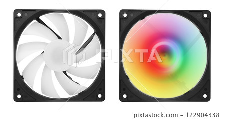 Cooler computer fan isolated on white Cooler computer fan isolated on white 122904338