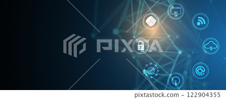 Neural network and artificial intelligence abstract background 122904355
