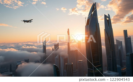 plane flying over the sky 122904543