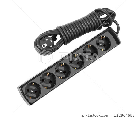 Electric extender cable on a white background 122904693