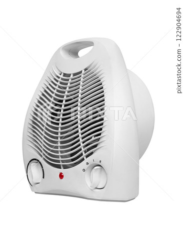 Electric heater on white background 122904694