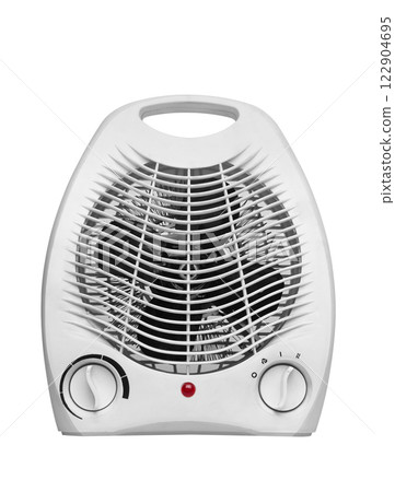 Electric heater on white background 122904695
