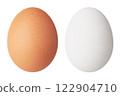 White and brown egg isolated on white 122904710