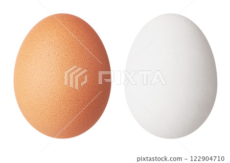 White and brown egg isolated on white 122904710