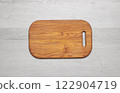 Wooden chopping board, podium for food 122904719