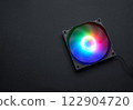 Cooler computer fan on black 122904720