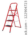 Red Ladder on white background 122904723