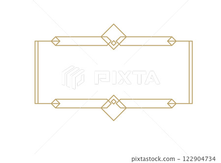 Vintage vector golden geometric frame creating elegant art deco border, highlighting decorative design for stylish invitations Vintage vector golden geometric frame creating elegant art deco border, highlighting decorative design for stylish invitations 122904734