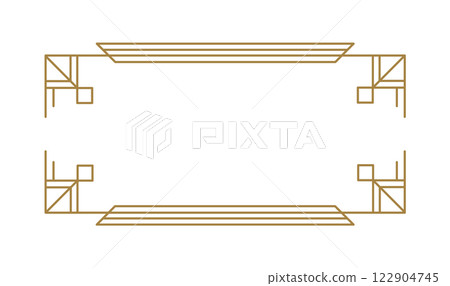 Luxurious golden rectangular vector frame highlighting art deco geometric diamond pattern, complementing vintage and high end design compositions Luxurious golden rectangular vector frame highlighting art deco geometric diamond pattern, complementing vintage and high end design compositions 122904745