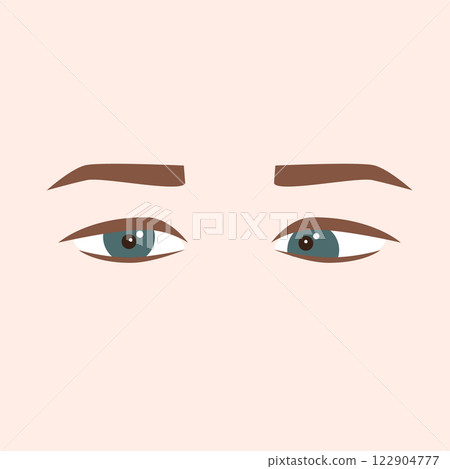 Strabismus eyes. Esotropia, amblyopia. Vector isolated illustration 122904777