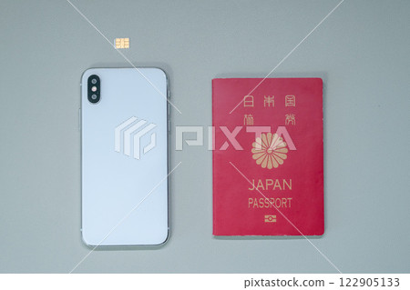 Passport, SIM card, smartphone Passport, SIM card, smartphone 122905133