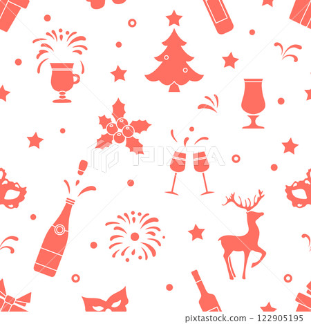 New year 2025 Christmas vector seamless pattern 122905195