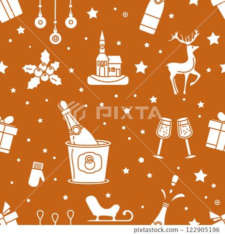 New year 2025 Christmas vector seamless pattern New year 2025 Christmas vector seamless pattern 122905196